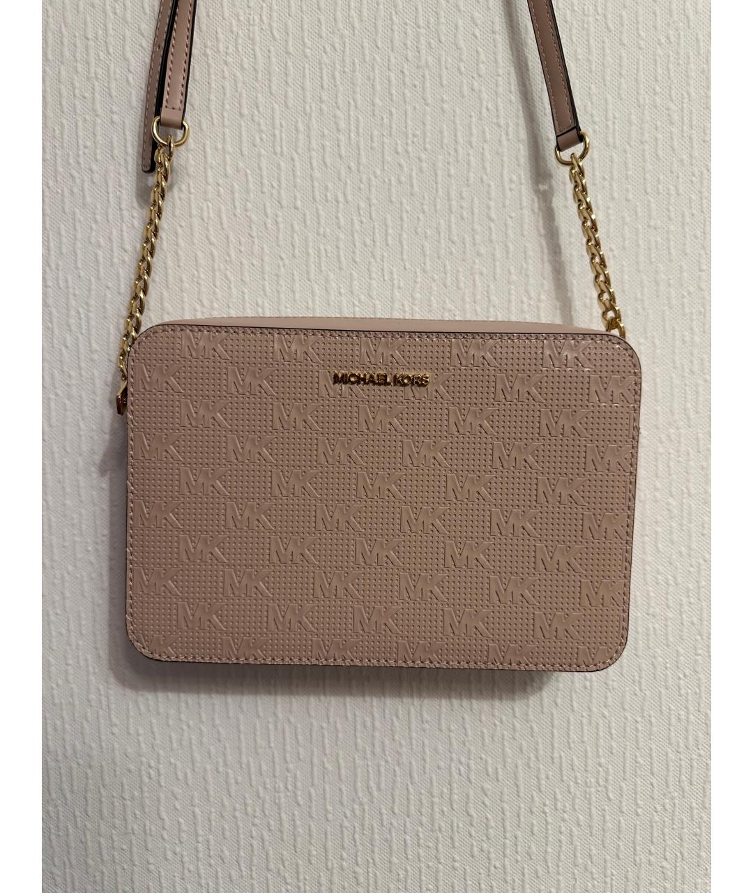 MICHAEL KORS Розовая кожаная сумка через плечо, фото 6