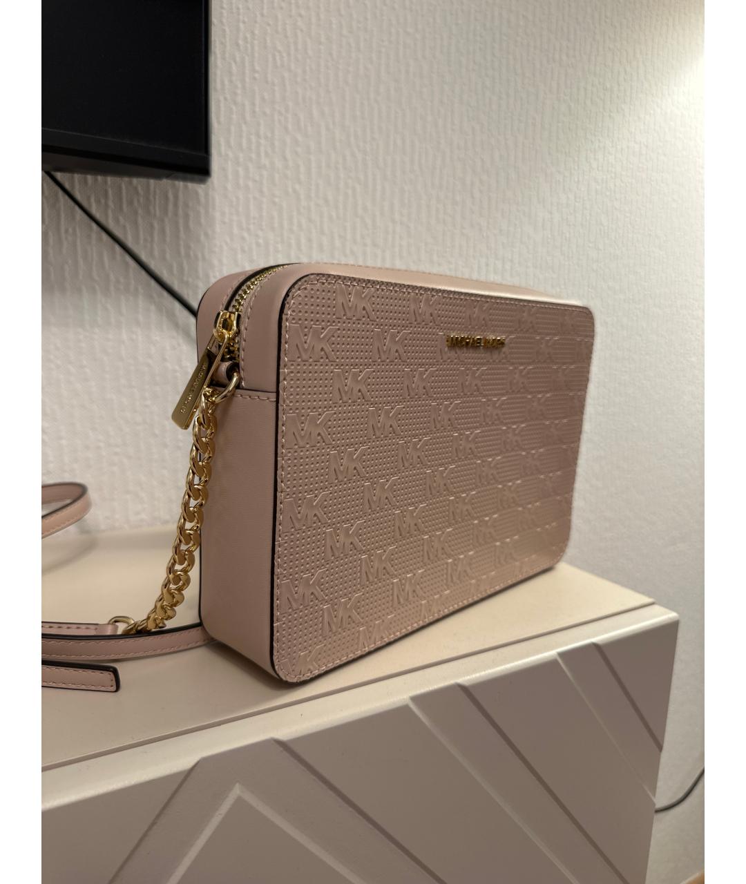 MICHAEL KORS Розовая кожаная сумка через плечо, фото 2