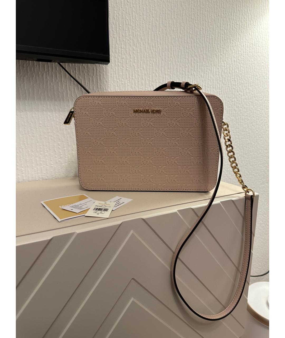 MICHAEL KORS Розовая кожаная сумка через плечо, фото 5