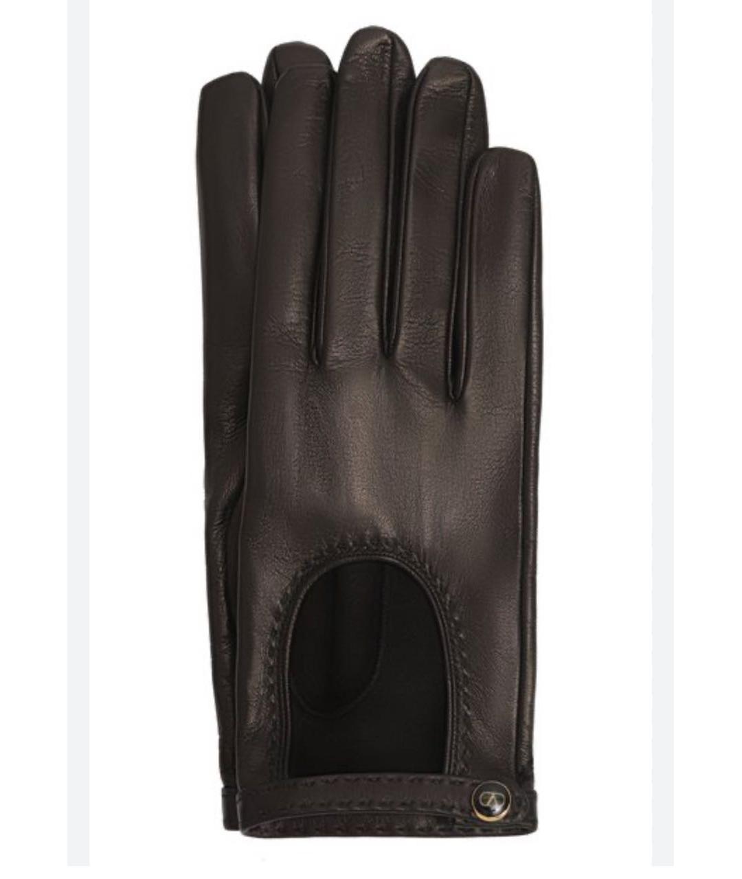 VALENTINO Черные кожаные перчатки, фото 6