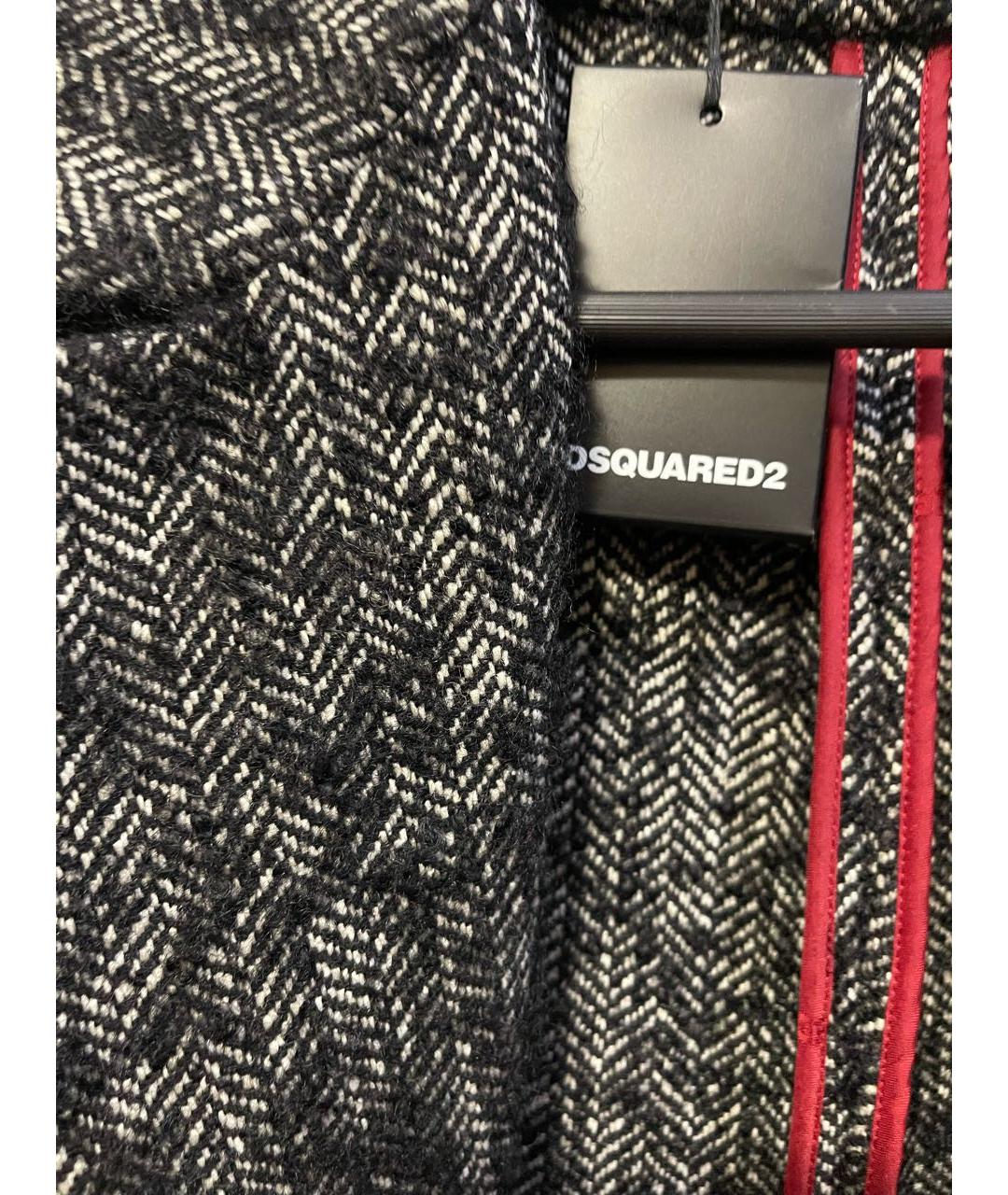 DSQUARED2 Черное шерстяное пальто, фото 4