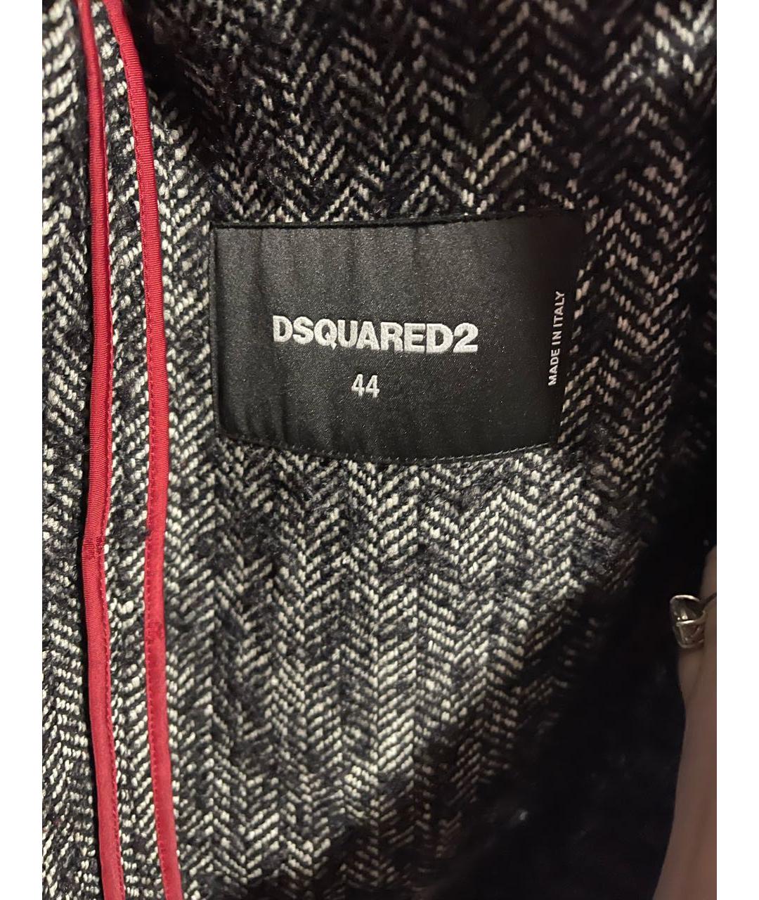 DSQUARED2 Черное шерстяное пальто, фото 3