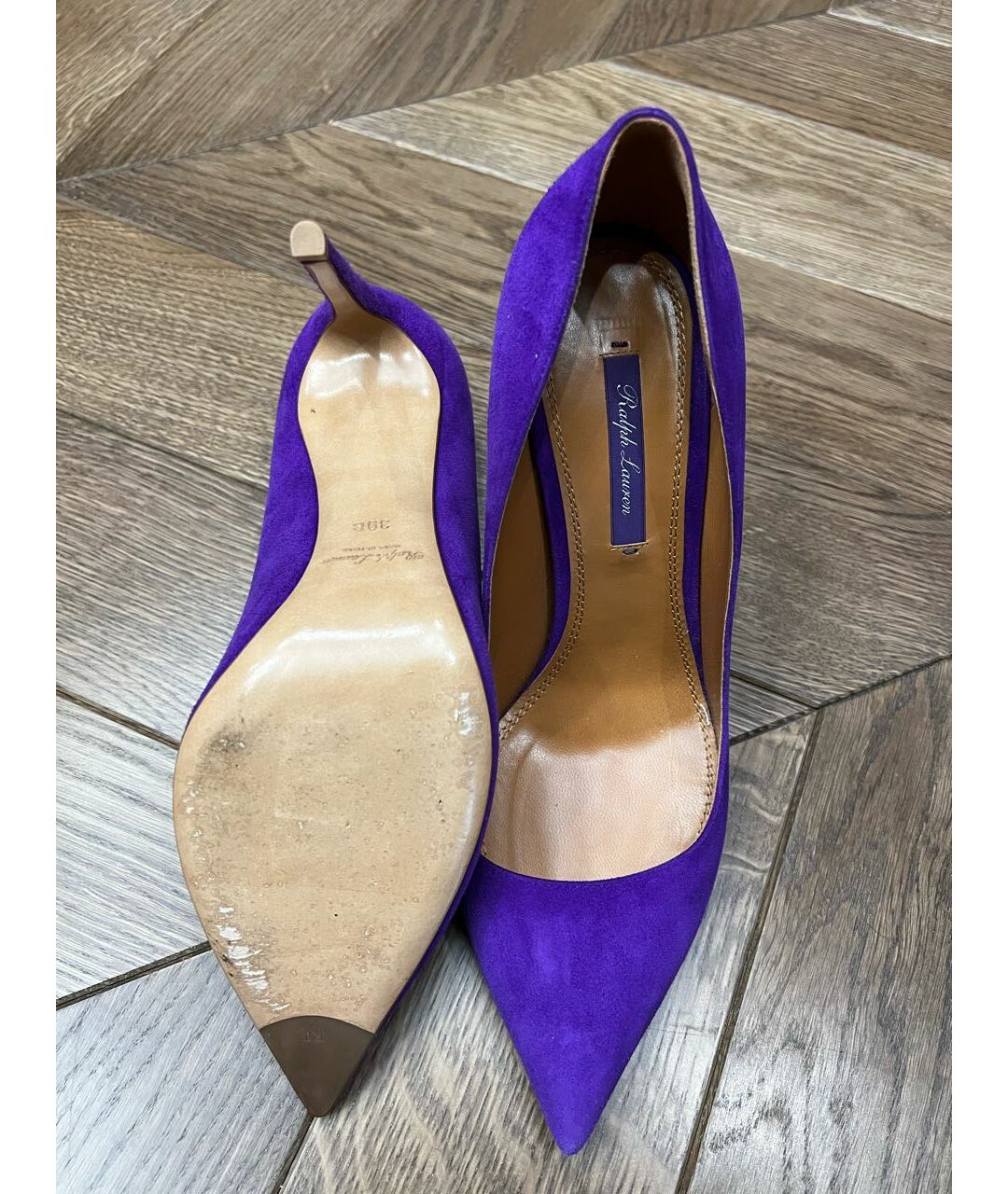 RALPH LAUREN Фиолетовые замшевые туфли, фото 5