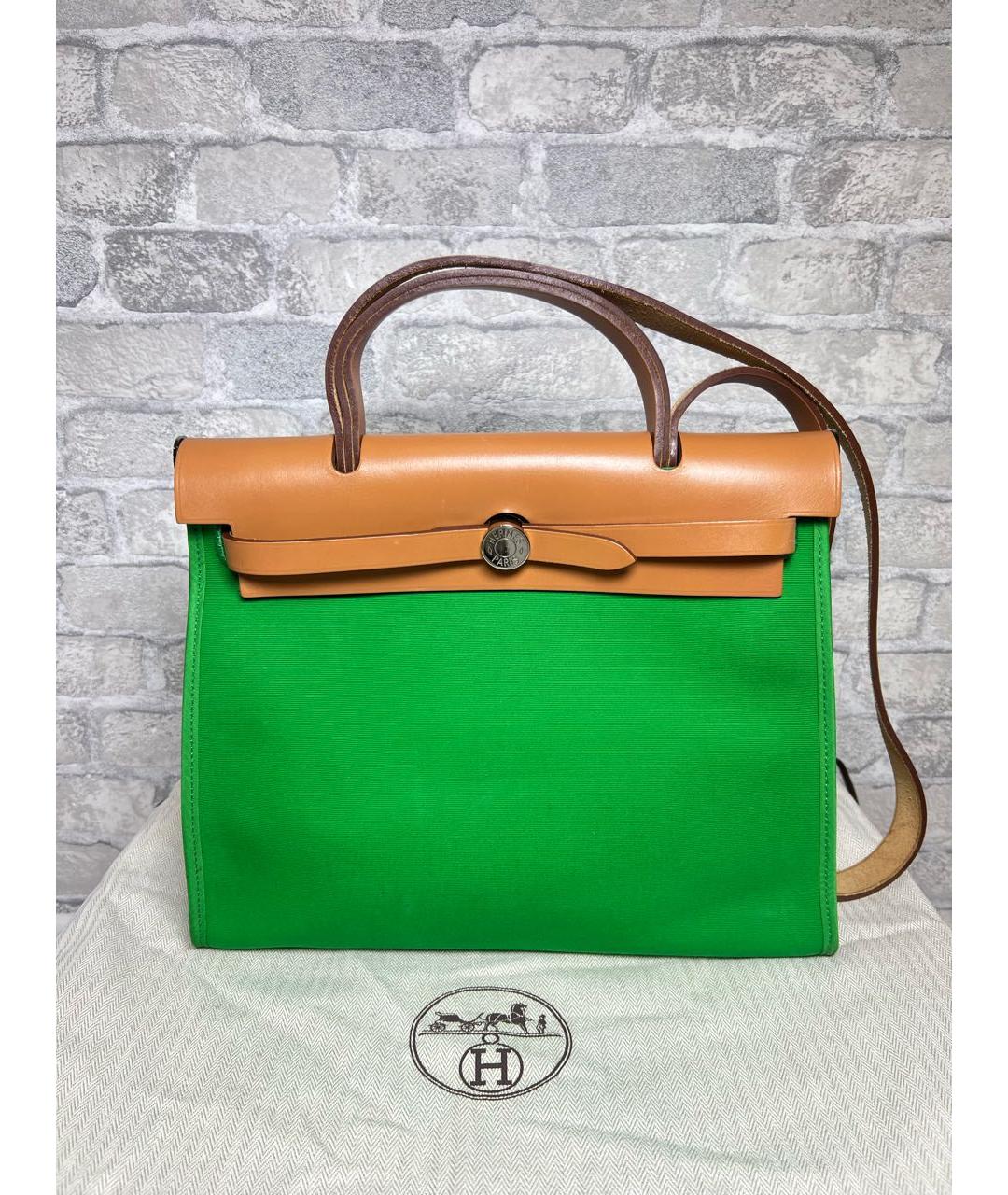 HERMES Зеленая сумка с короткими ручками, фото 9