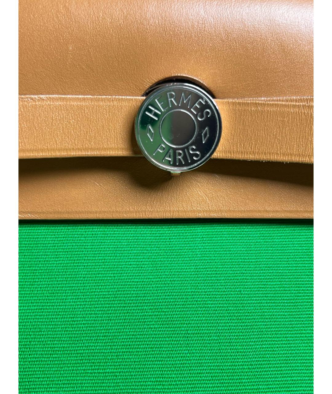 HERMES Зеленая сумка с короткими ручками, фото 4