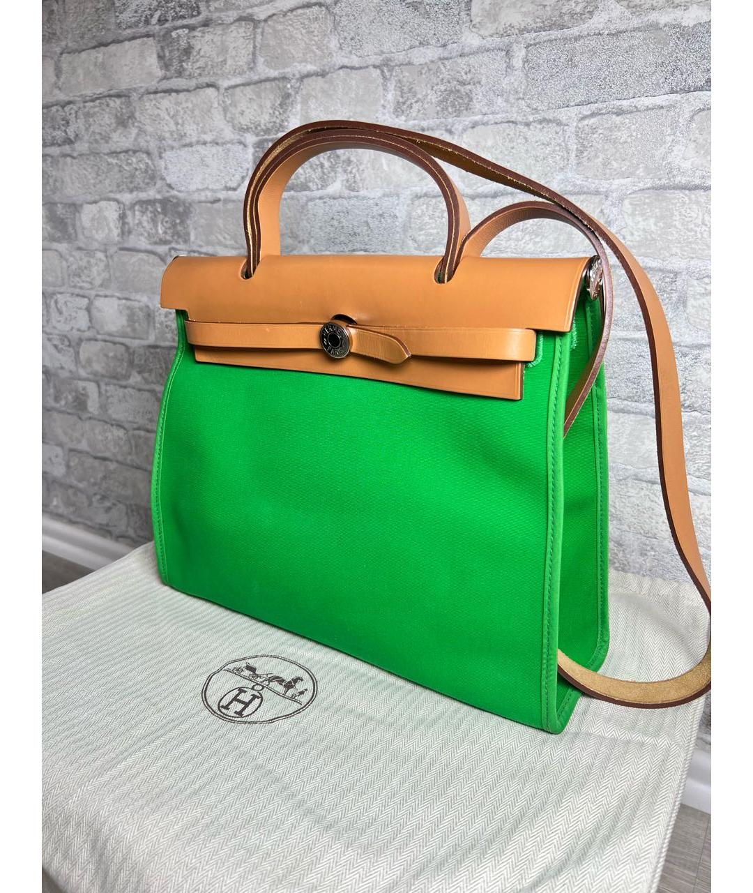 HERMES Зеленая сумка с короткими ручками, фото 2