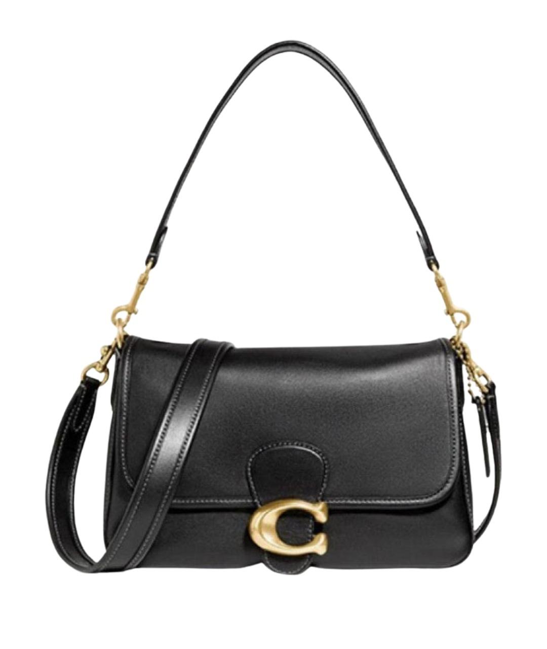 COACH Черная кожаная сумка через плечо, фото 1