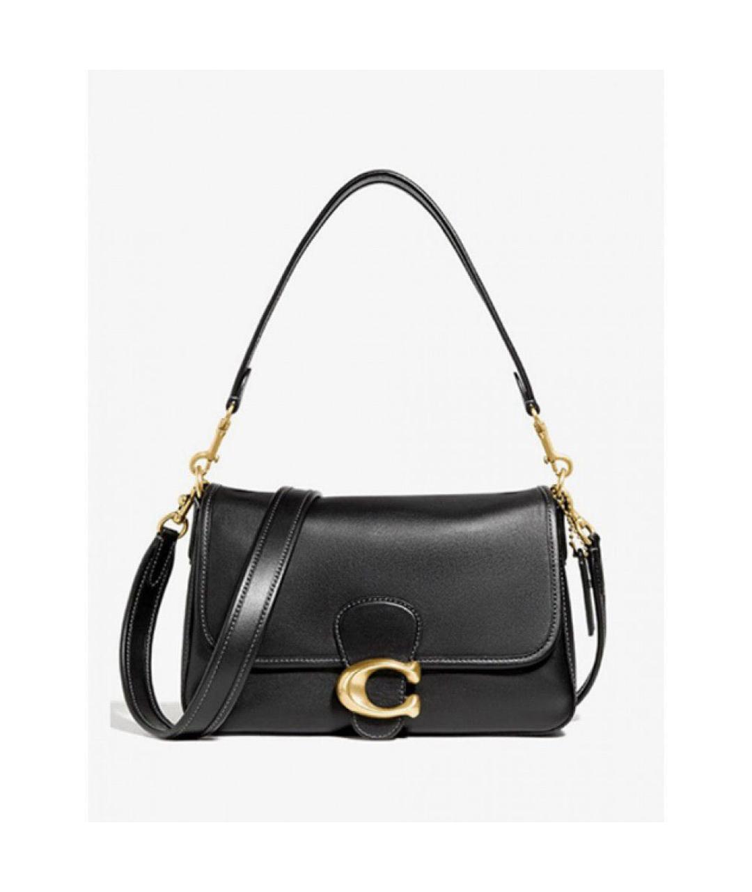 COACH Черная кожаная сумка через плечо, фото 5