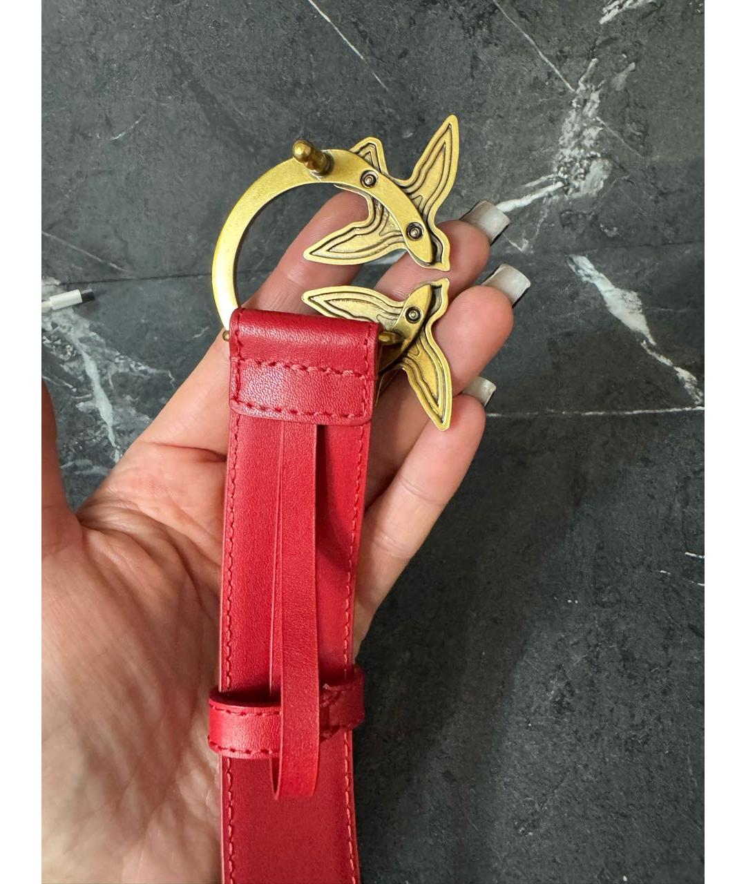 PINKO Красный кожаный ремень, фото 7