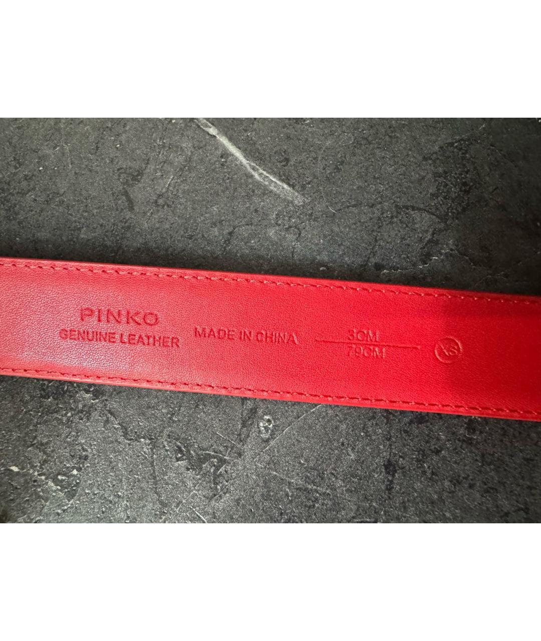 PINKO Красный кожаный ремень, фото 3