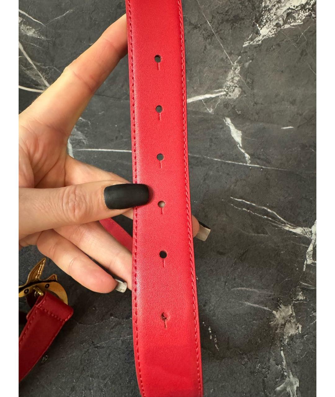 PINKO Красный кожаный ремень, фото 8