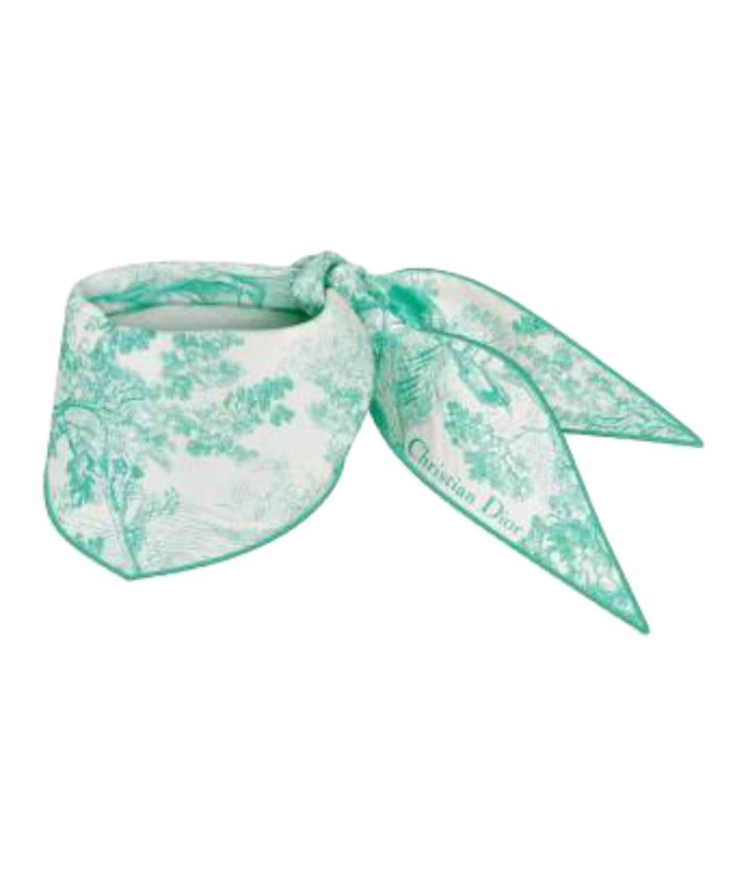 CHRISTIAN DIOR Зеленый шелковый шарф, фото 2