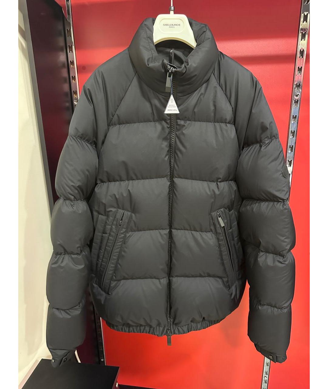 MONCLER Черный полиэстеровый пуховик, фото 7