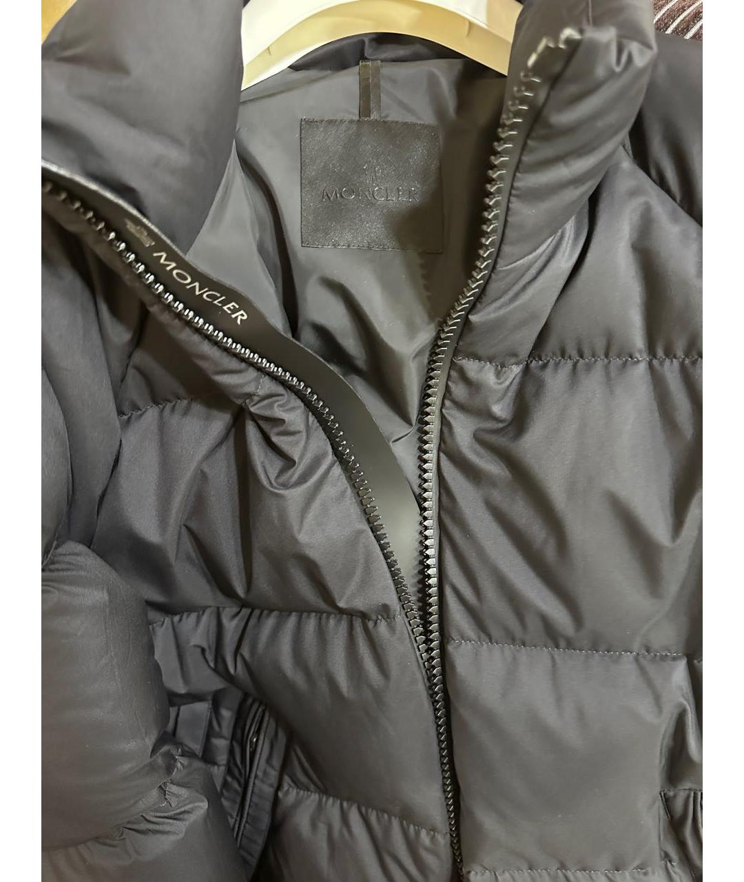 MONCLER Черный полиэстеровый пуховик, фото 4