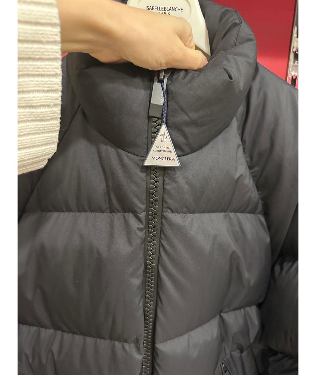 MONCLER Черный полиэстеровый пуховик, фото 3