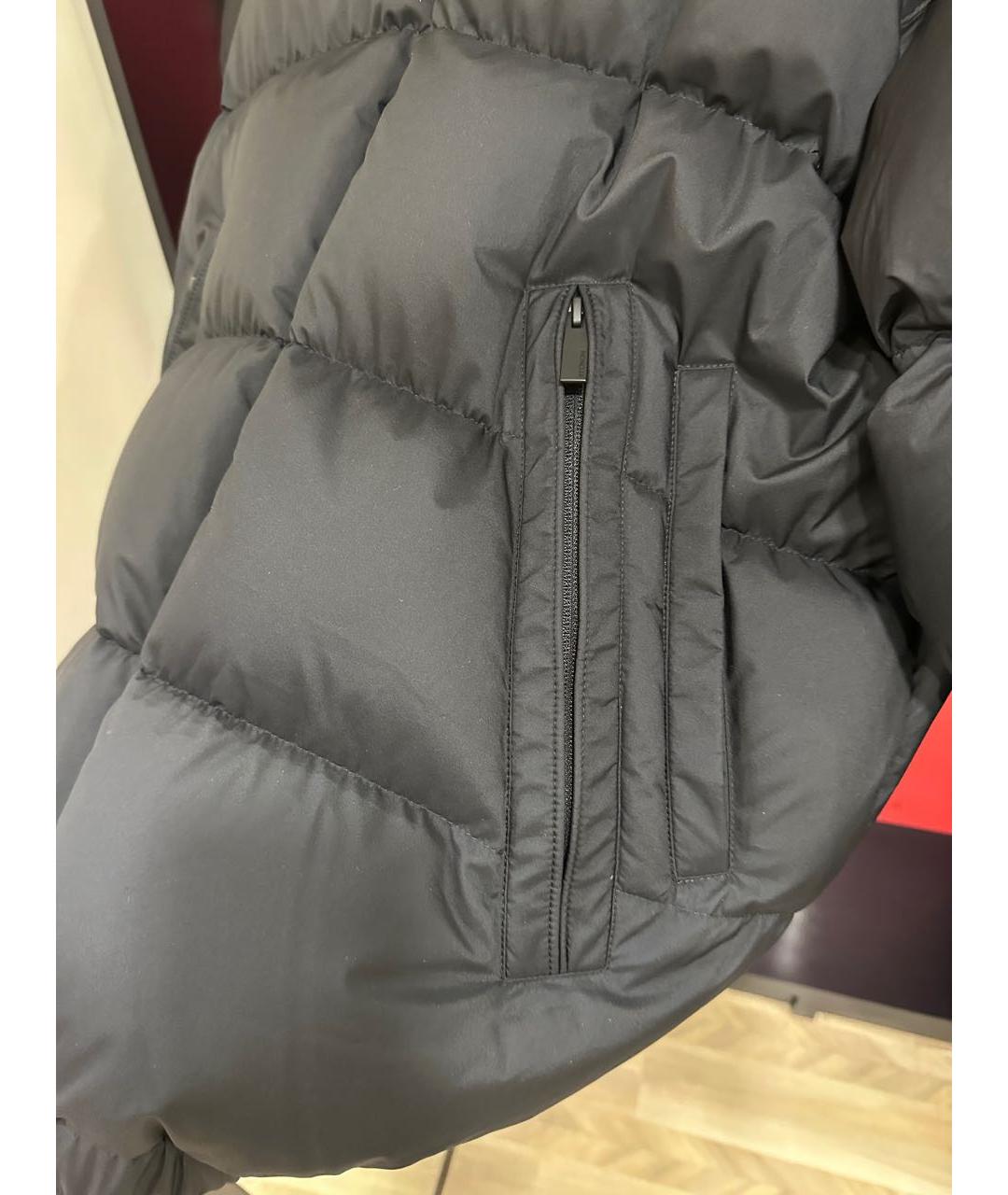 MONCLER Черный полиэстеровый пуховик, фото 5