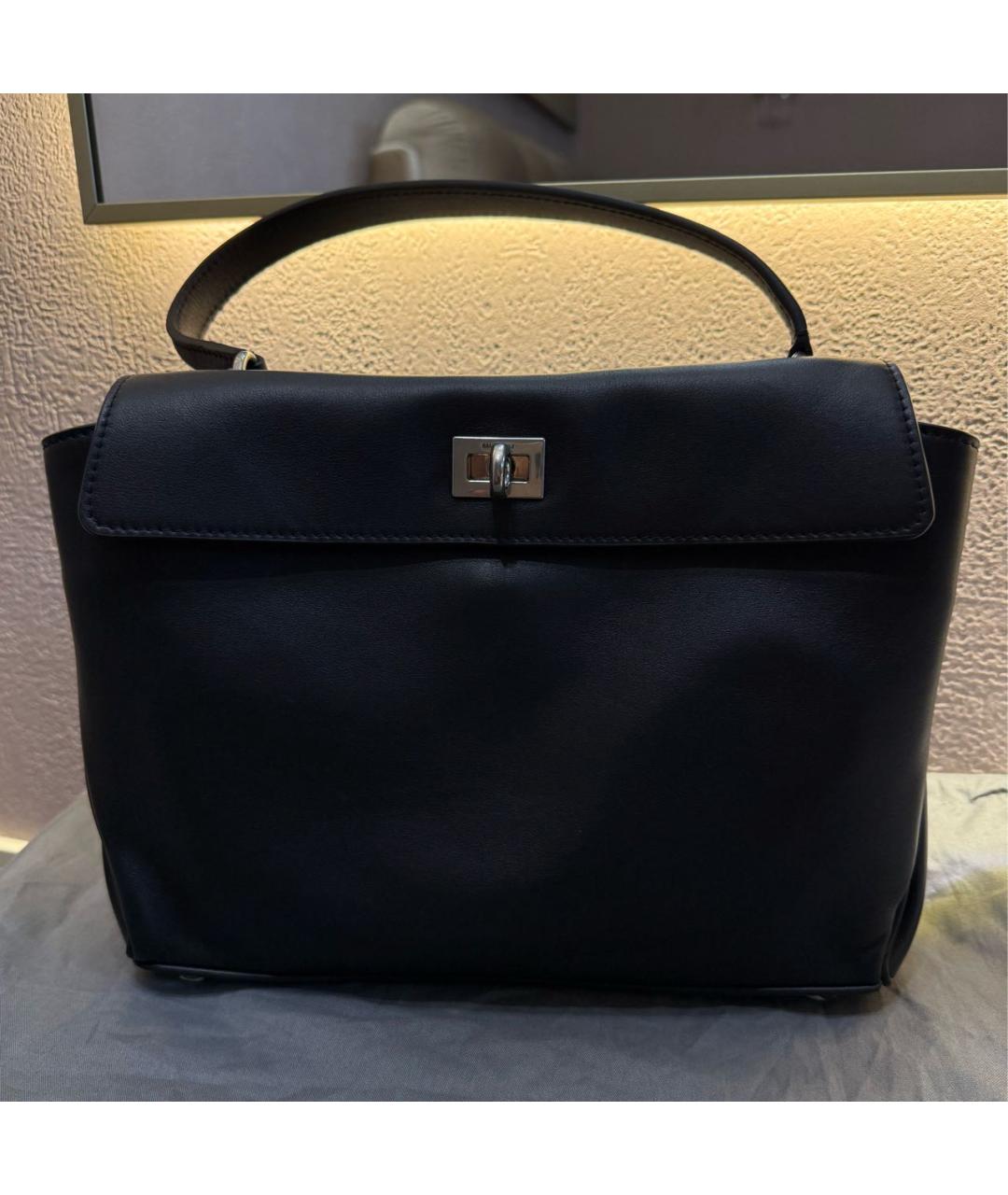 BALENCIAGA Черная кожаная сумка с короткими ручками, фото 2