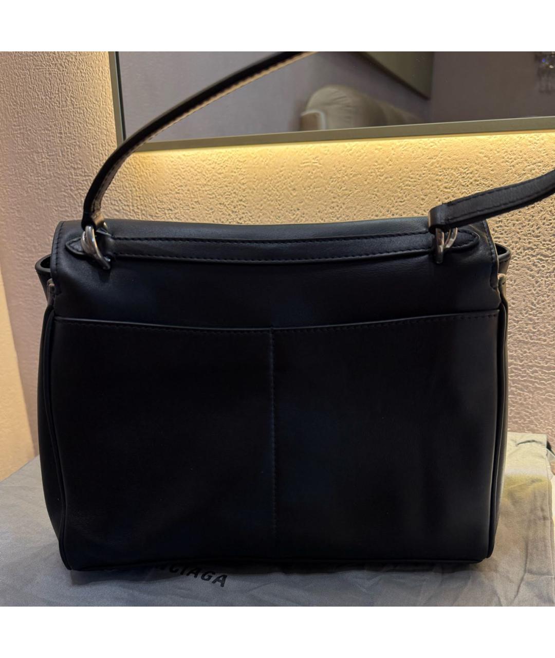 BALENCIAGA Черная кожаная сумка с короткими ручками, фото 3