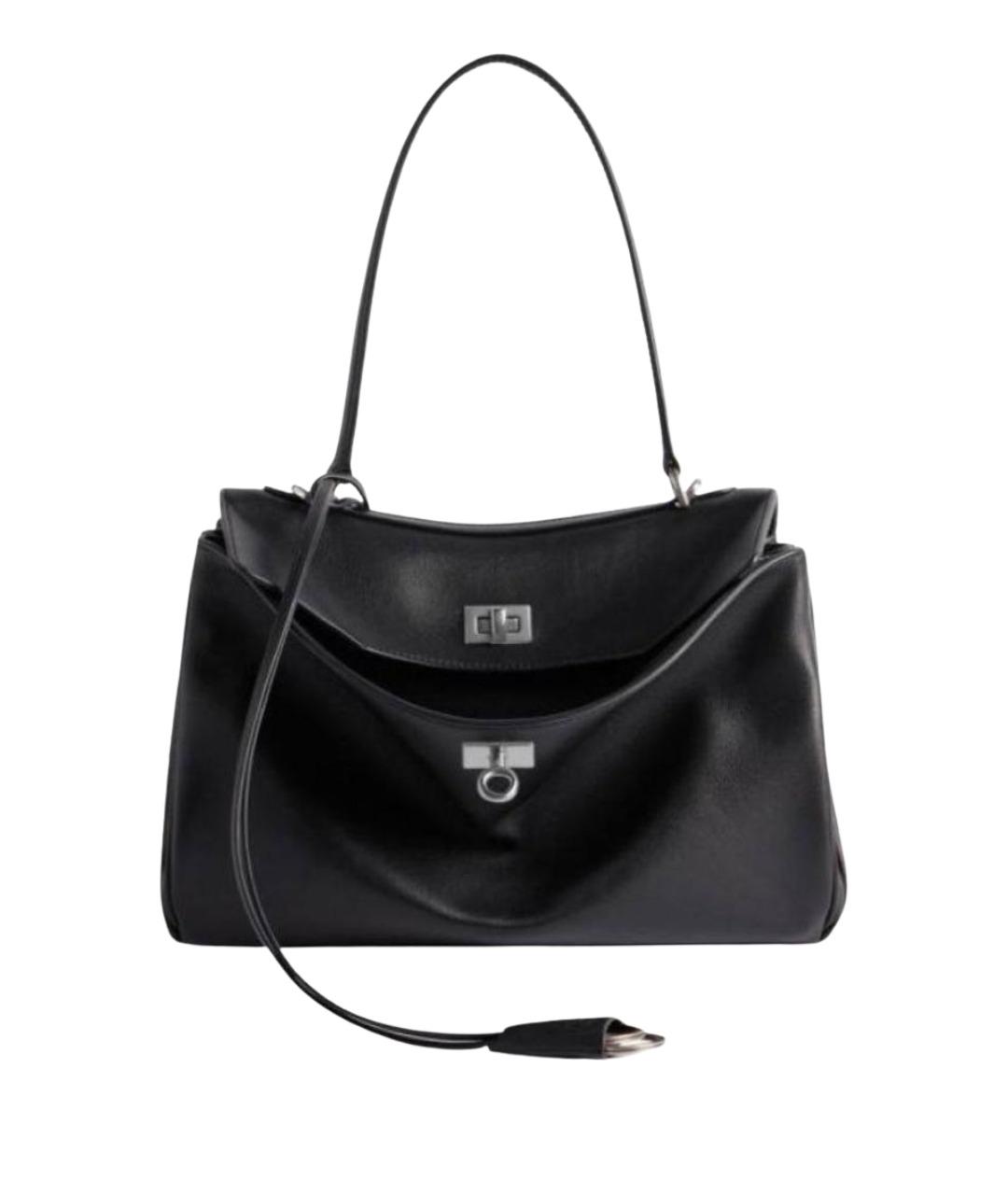 BALENCIAGA Черная кожаная сумка с короткими ручками, фото 1