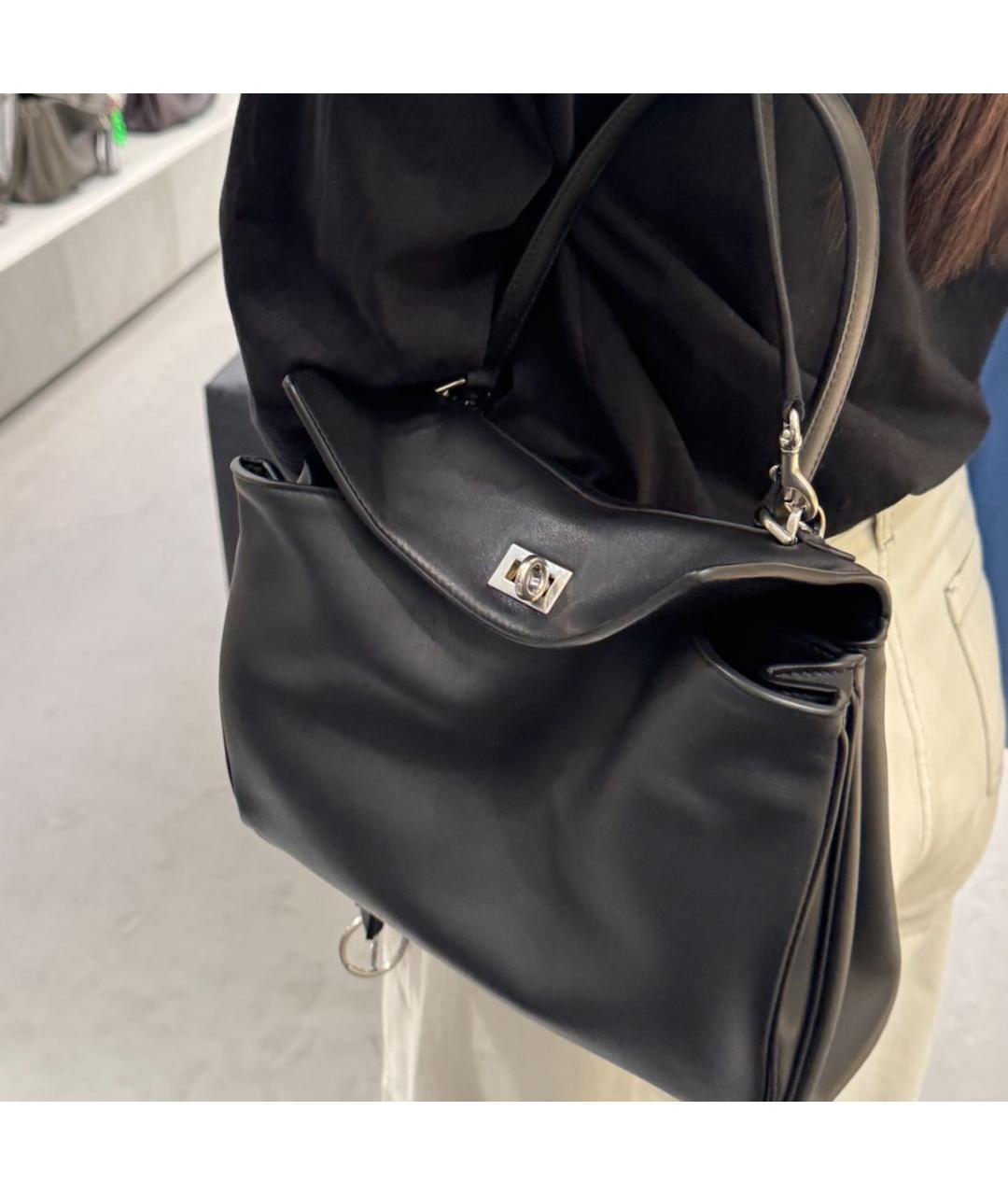 BALENCIAGA Черная кожаная сумка с короткими ручками, фото 6