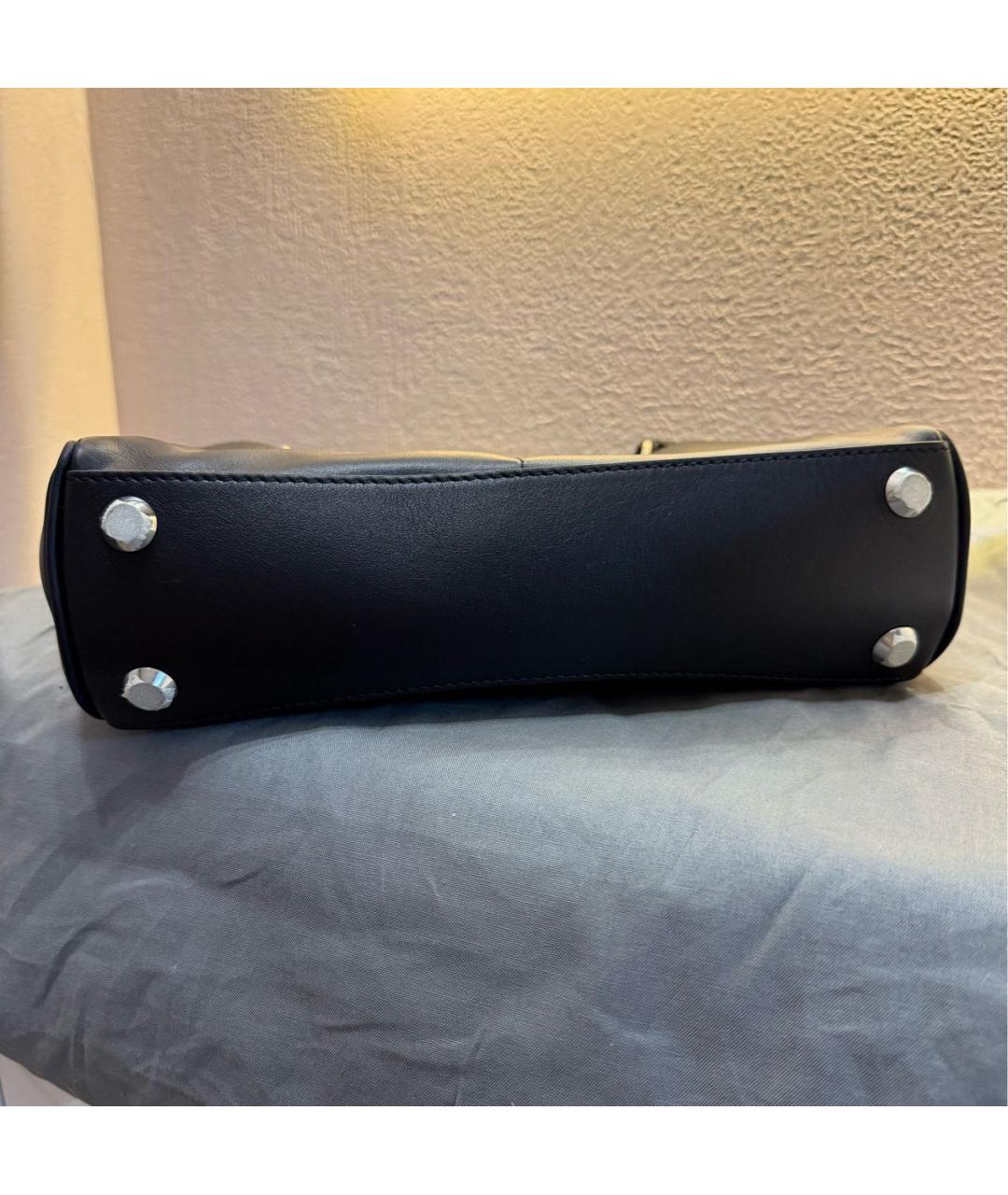 BALENCIAGA Черная кожаная сумка с короткими ручками, фото 4