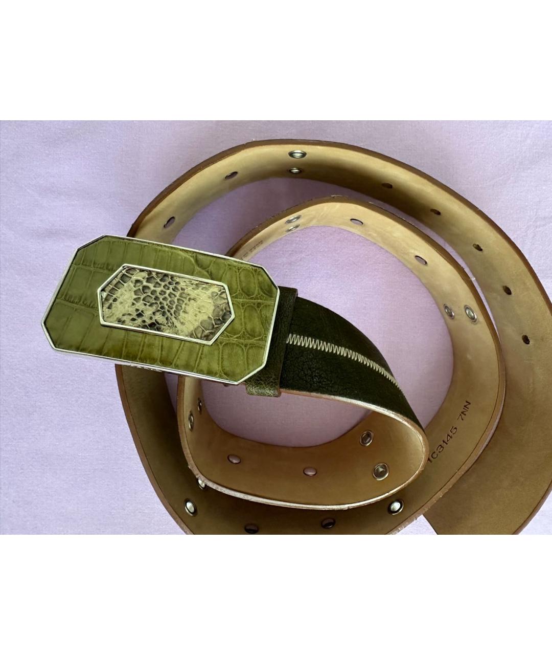 PRADA Хаки кожаный ремень, фото 5