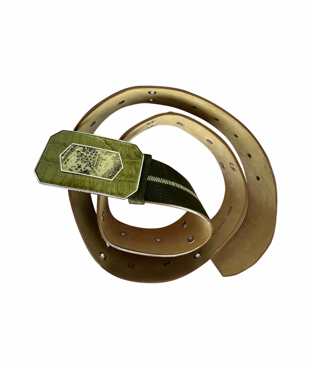 PRADA Хаки кожаный ремень, фото 1