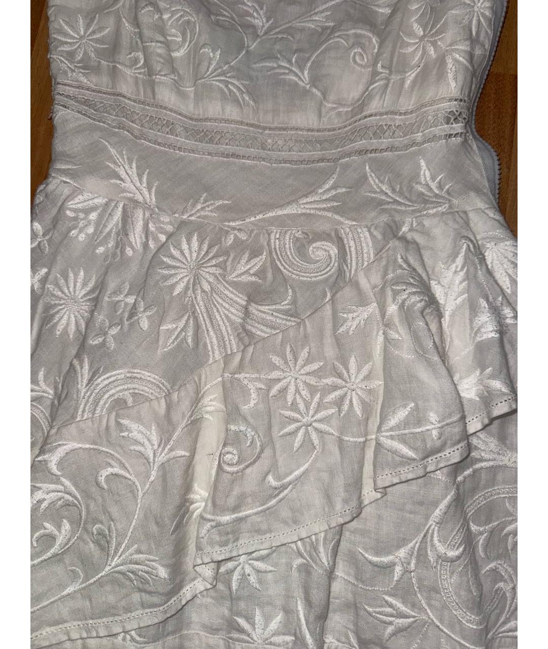 RALPH LAUREN Белое льняное коктейльное платье, фото 4