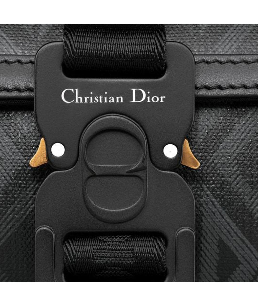 CHRISTIAN DIOR Черная кожаная сумка на плечо, фото 6