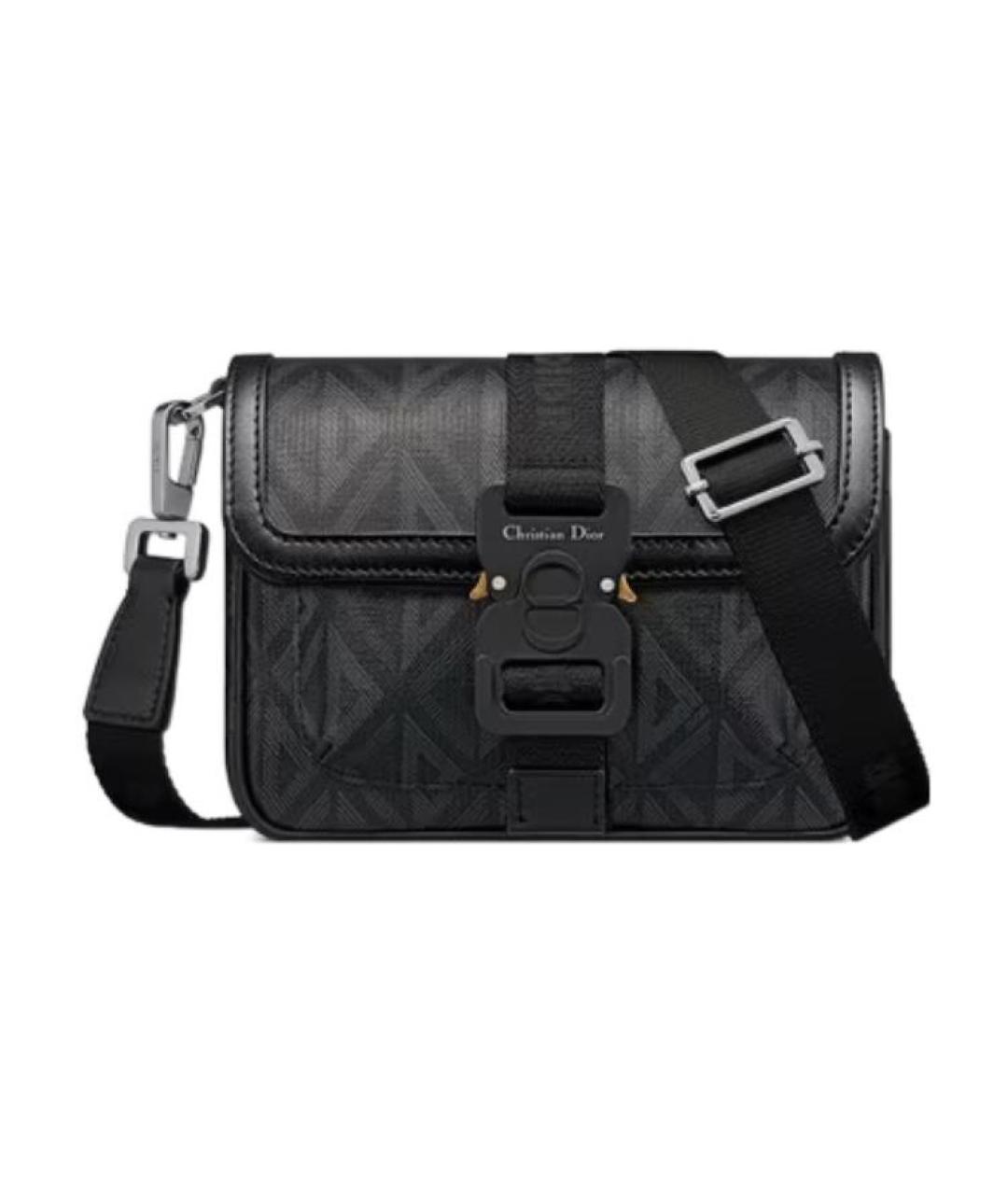 CHRISTIAN DIOR Черная кожаная сумка на плечо, фото 1