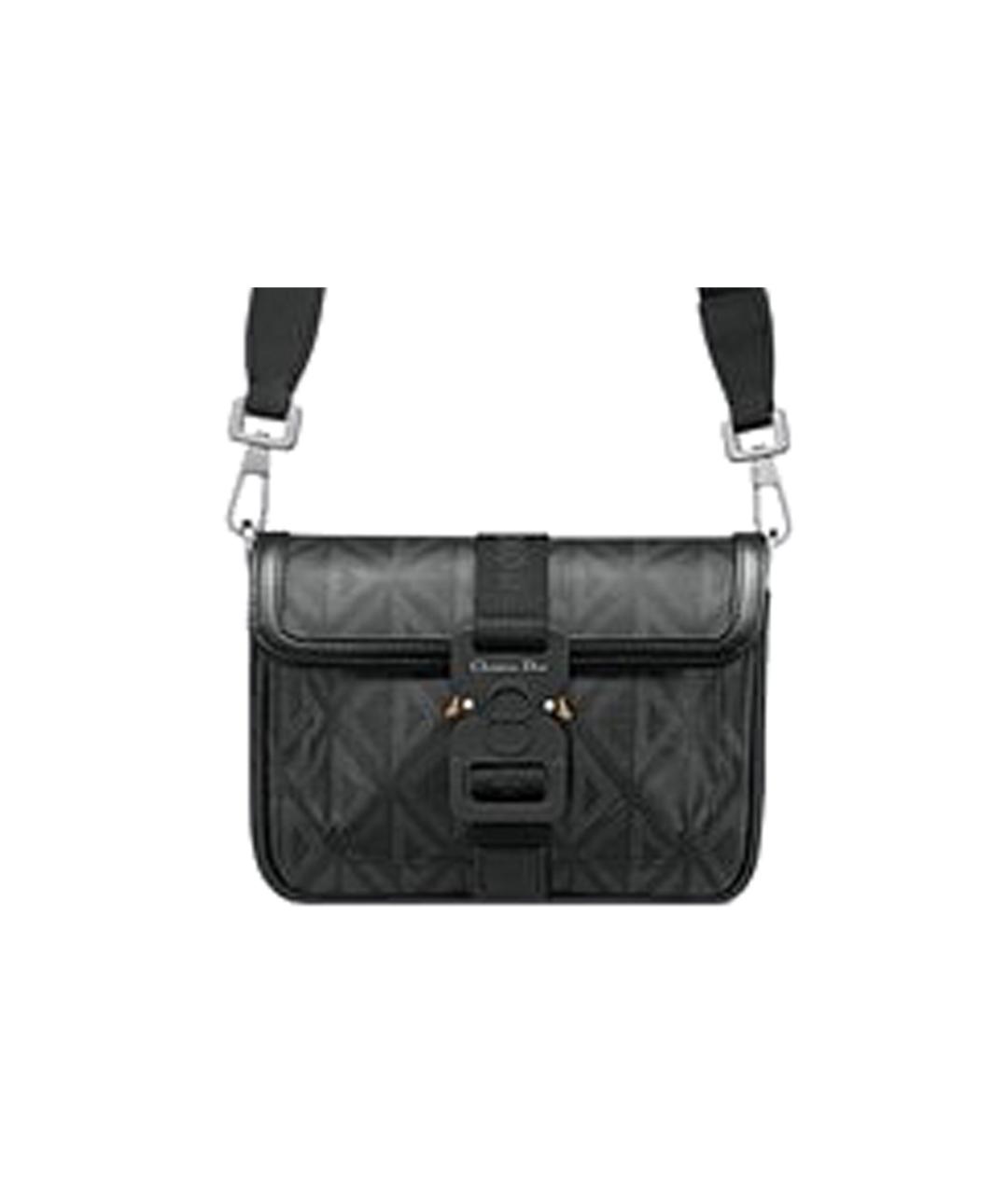 CHRISTIAN DIOR Черная кожаная сумка на плечо, фото 2