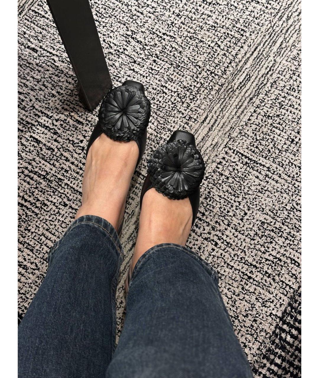 CHANEL Черные кожаные босоножки, фото 3