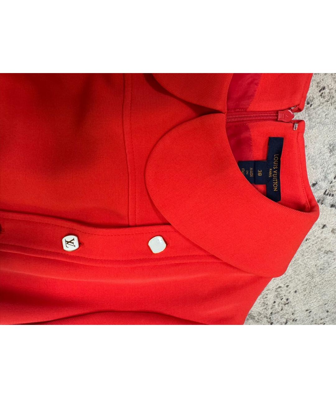 LOUIS VUITTON Красное шелковое коктейльное платье, фото 4