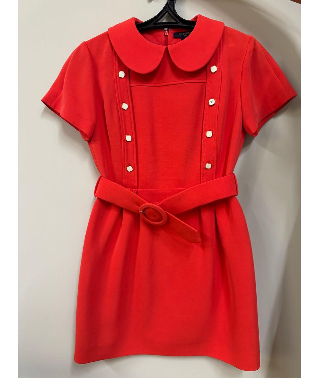 LOUIS VUITTON Красное шелковое коктейльное платье, фото 3