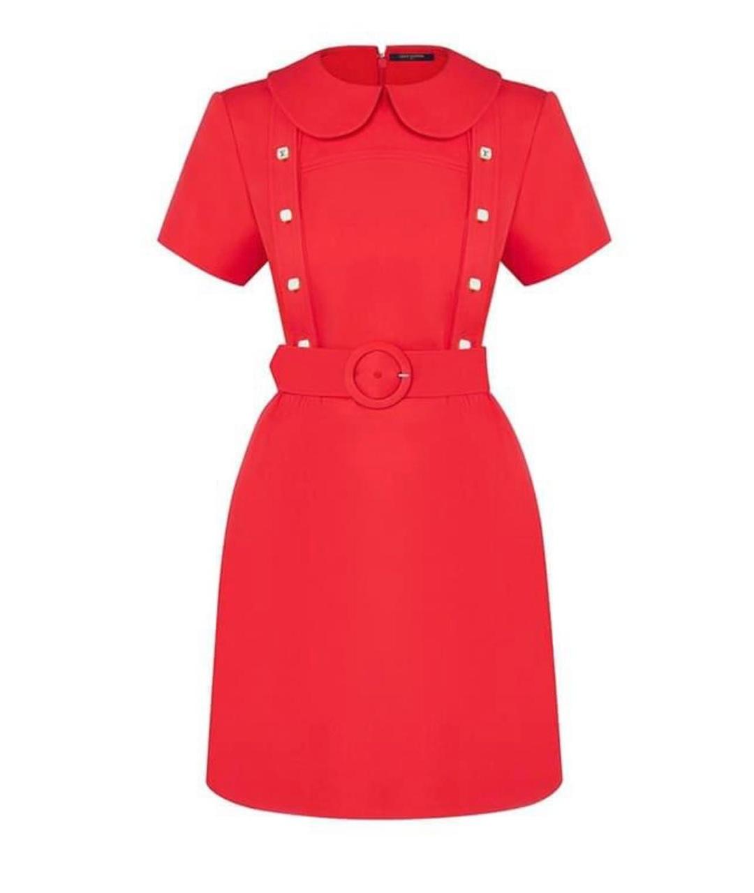 LOUIS VUITTON Красное шелковое коктейльное платье, фото 1