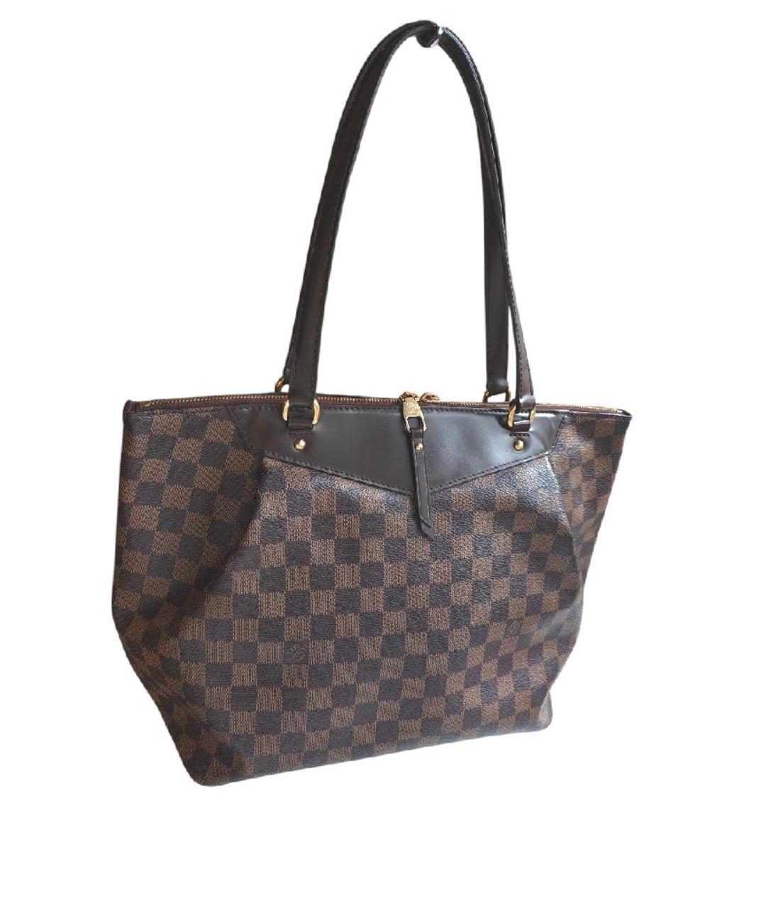 LOUIS VUITTON Коричневая кожаная сумка тоут, фото 2