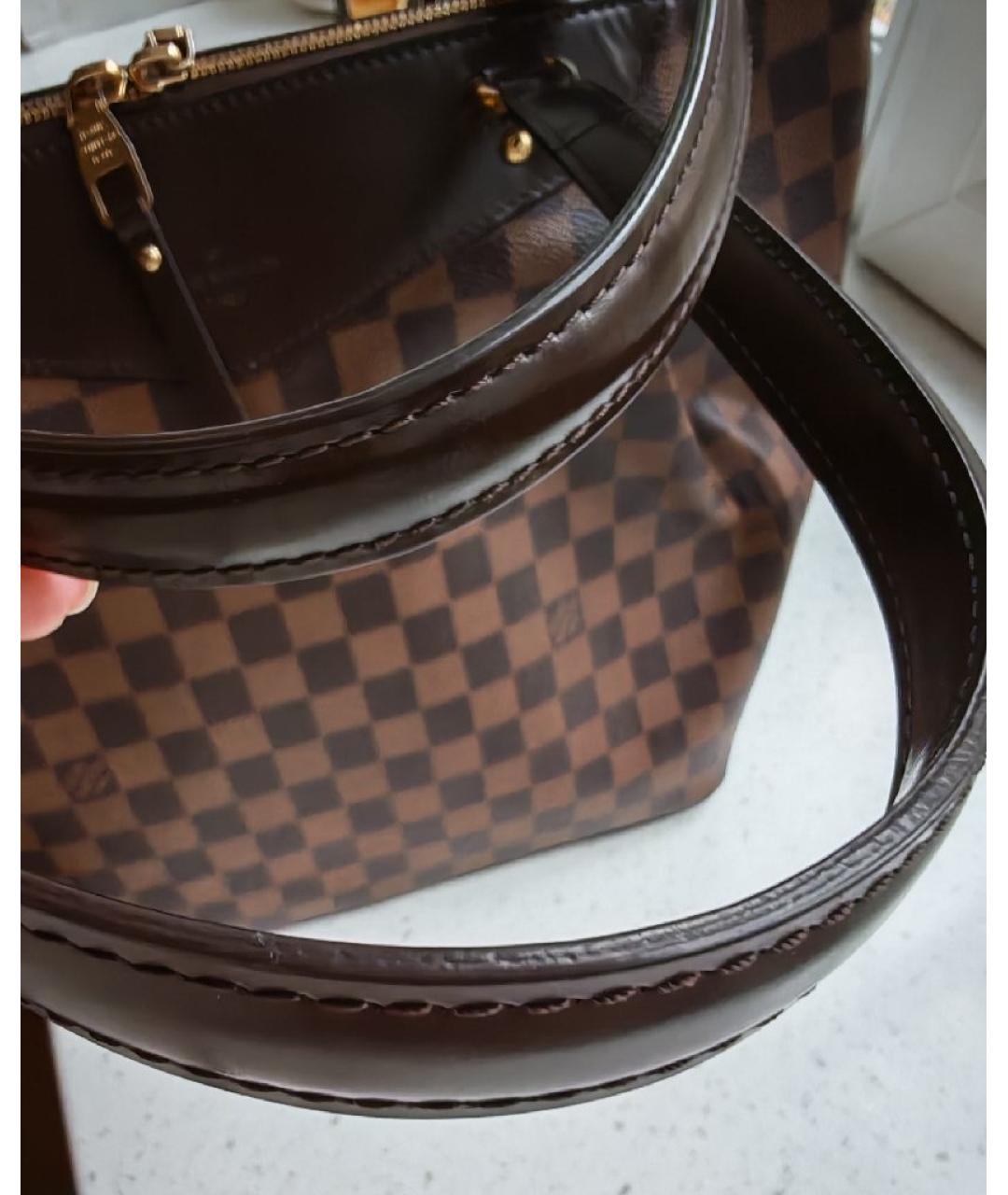 LOUIS VUITTON Коричневая кожаная сумка тоут, фото 7