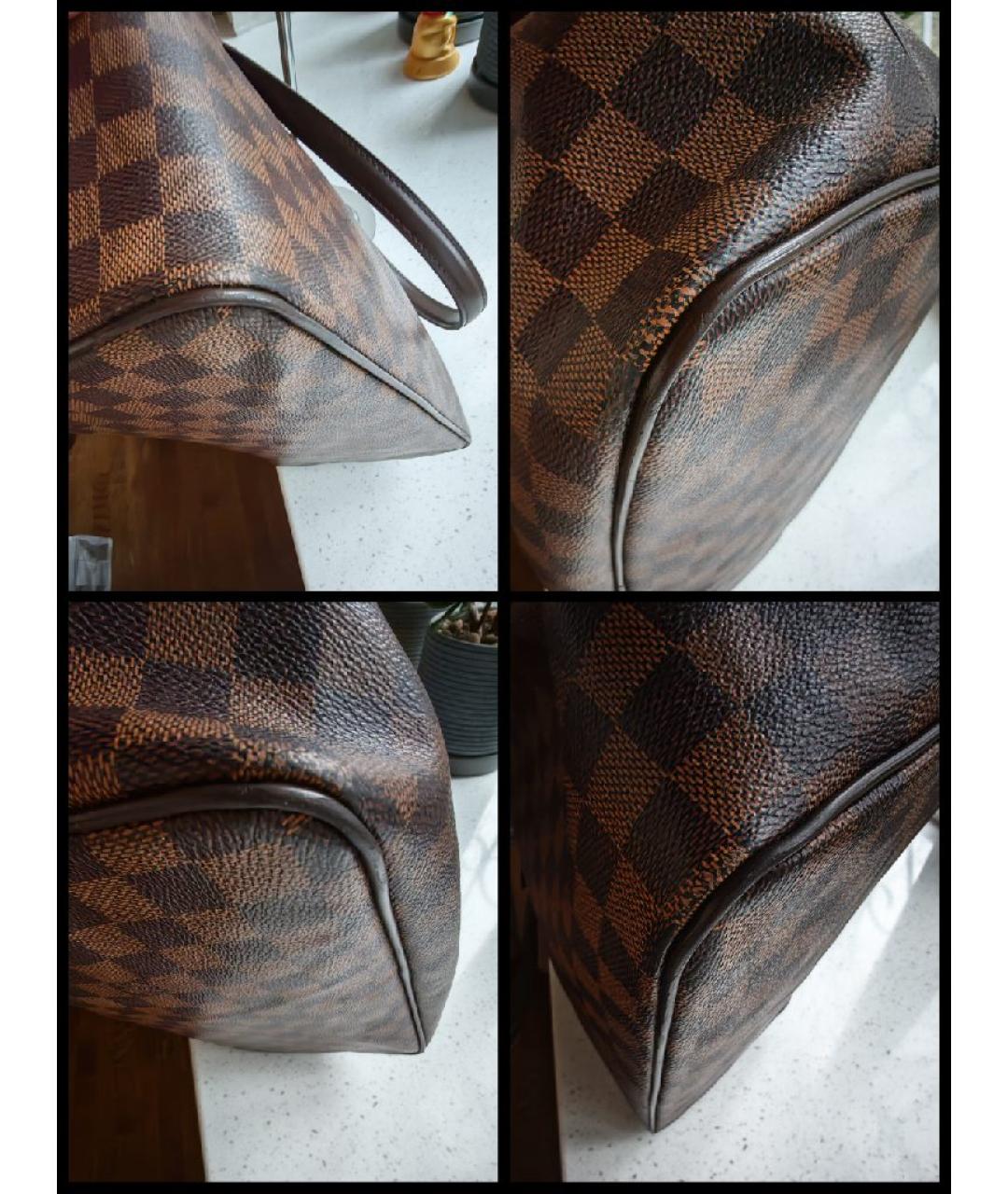 LOUIS VUITTON Коричневая кожаная сумка тоут, фото 5