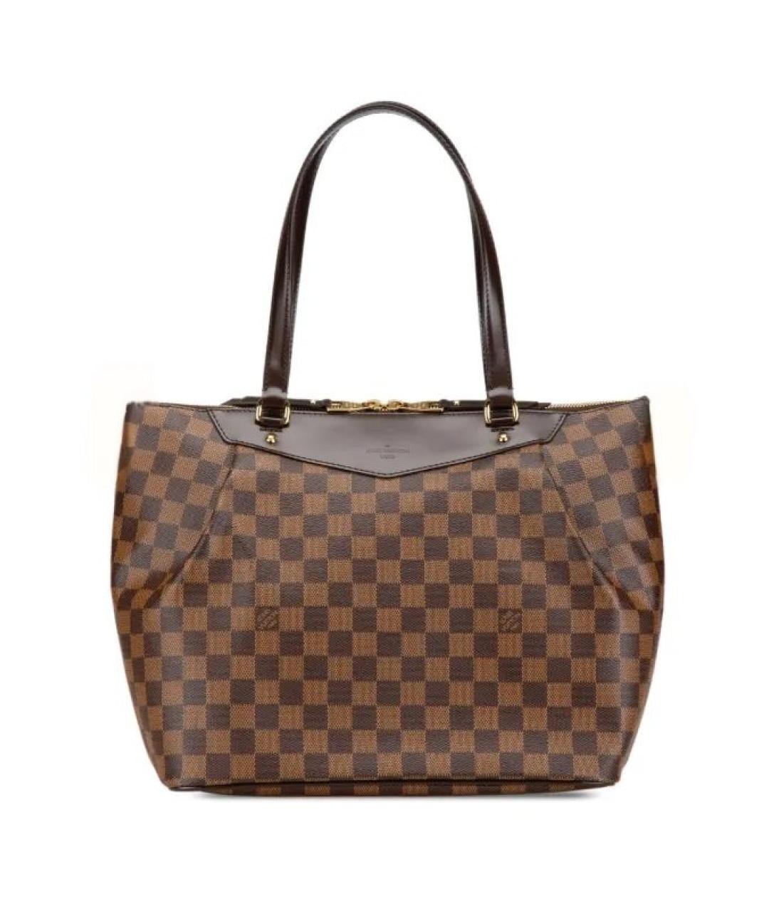 LOUIS VUITTON Коричневая кожаная сумка тоут, фото 1