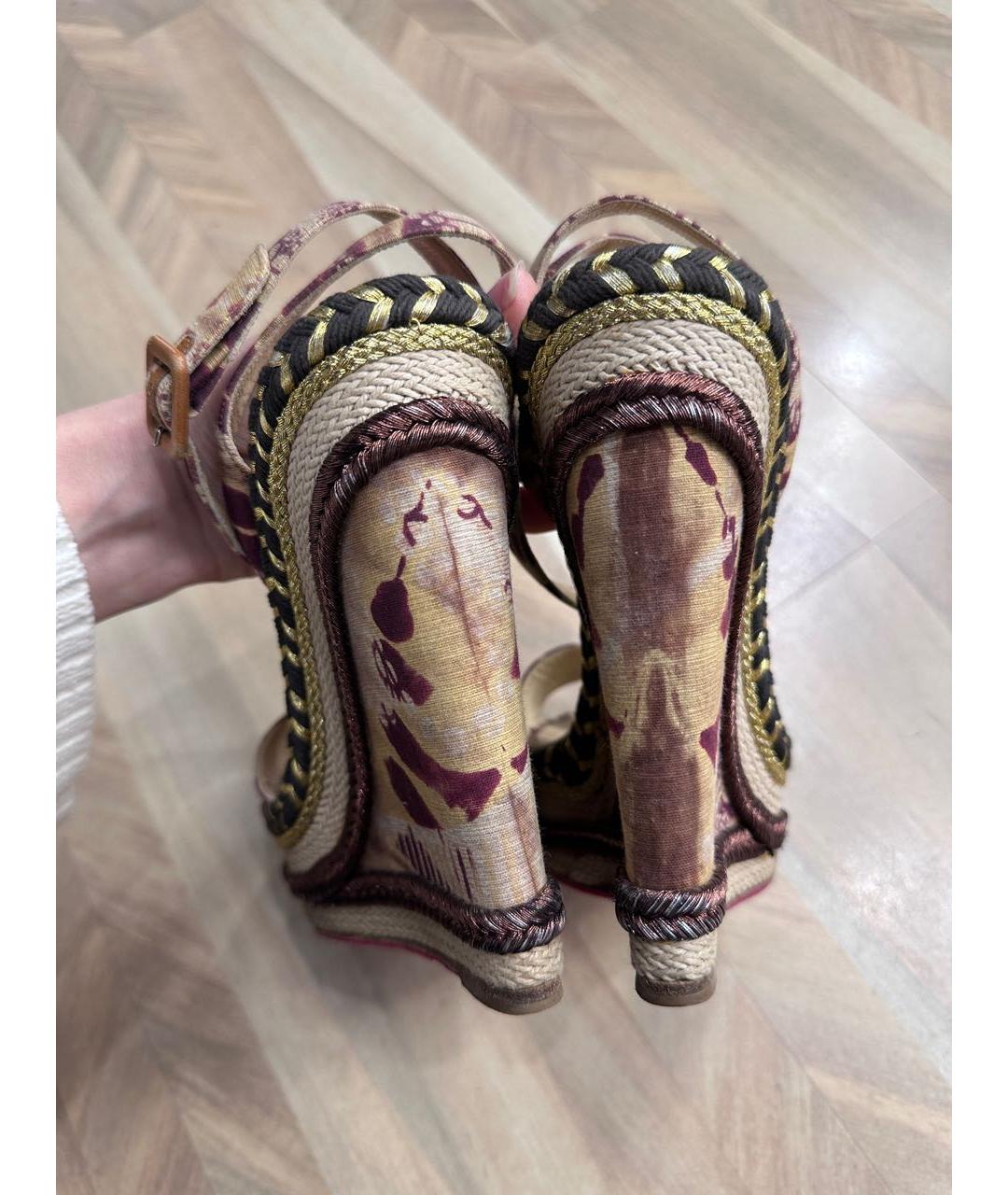 CHRISTIAN LOUBOUTIN Мульти текстильные босоножки, фото 8