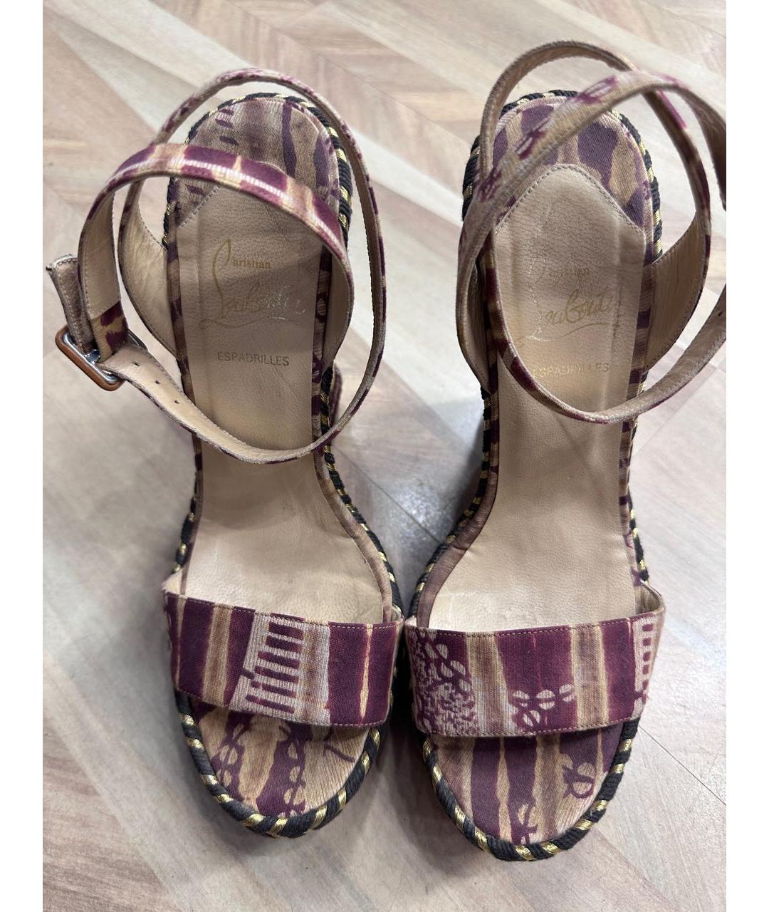 CHRISTIAN LOUBOUTIN Мульти текстильные босоножки, фото 2