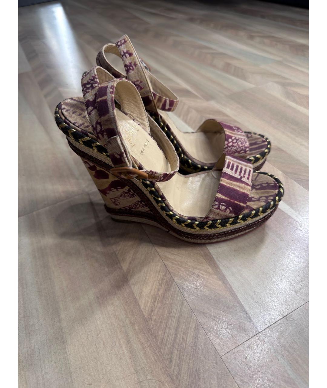 CHRISTIAN LOUBOUTIN Мульти текстильные босоножки, фото 4