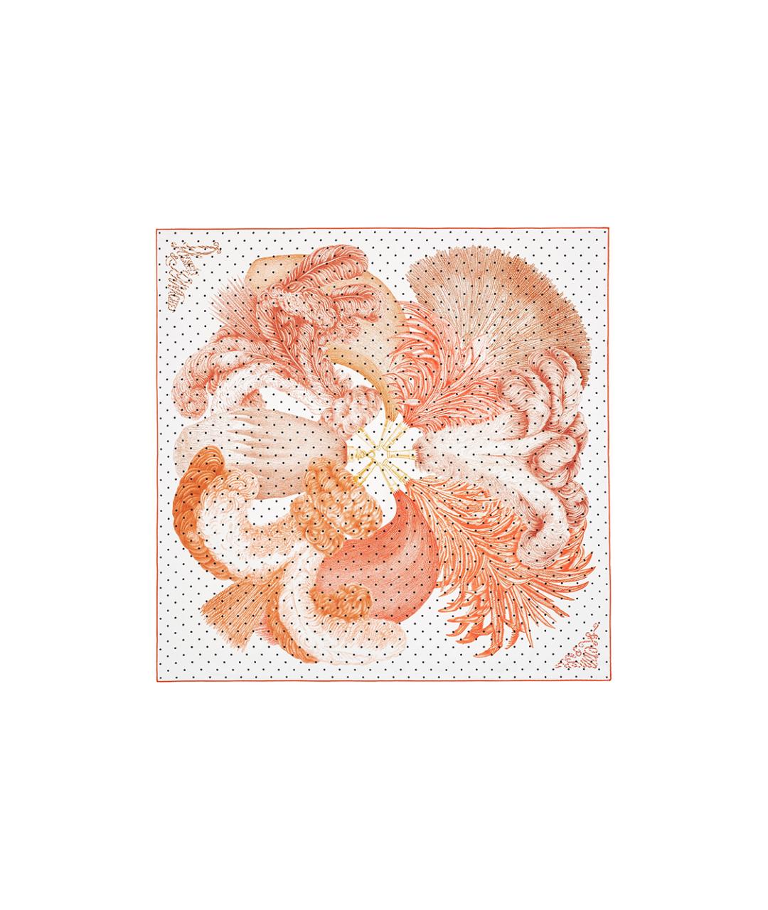 HERMES Белый шелковый шарф, фото 1