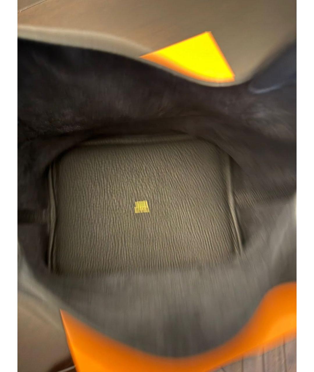 HERMES Черная кожаная сумка с короткими ручками, фото 5