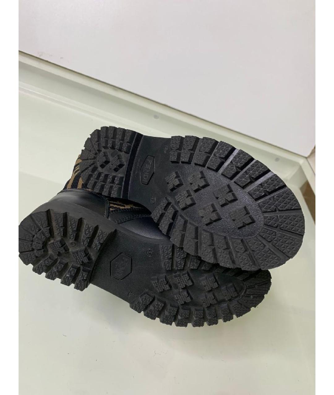 FENDI Черные кожаные ботинки, фото 5