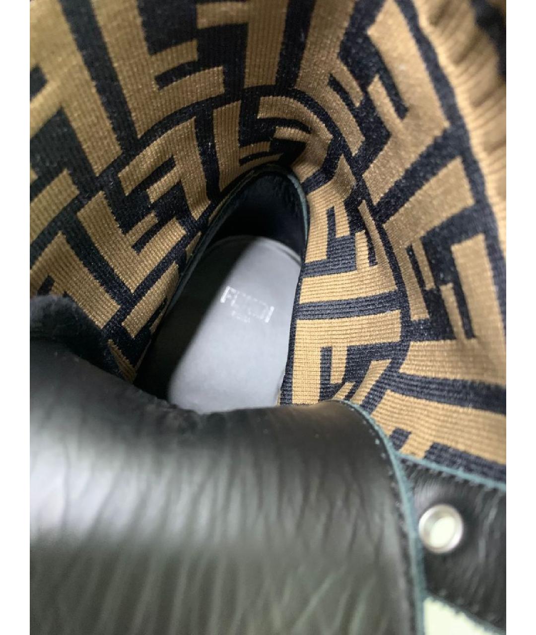 FENDI Черные кожаные ботинки, фото 6