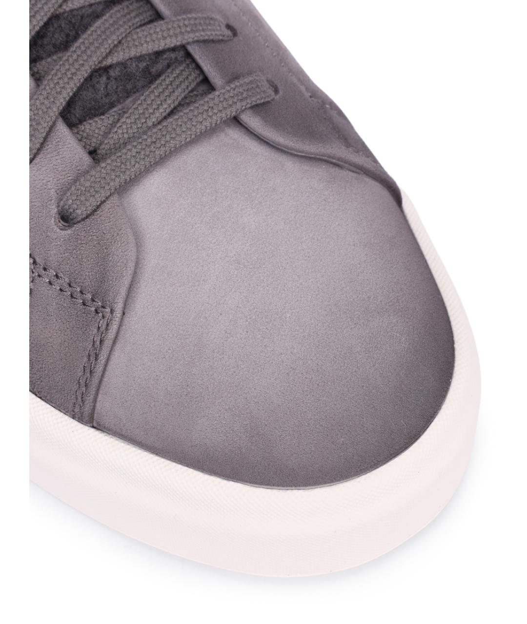 SANTONI Серые нубуковые низкие кроссовки / кеды, фото 5
