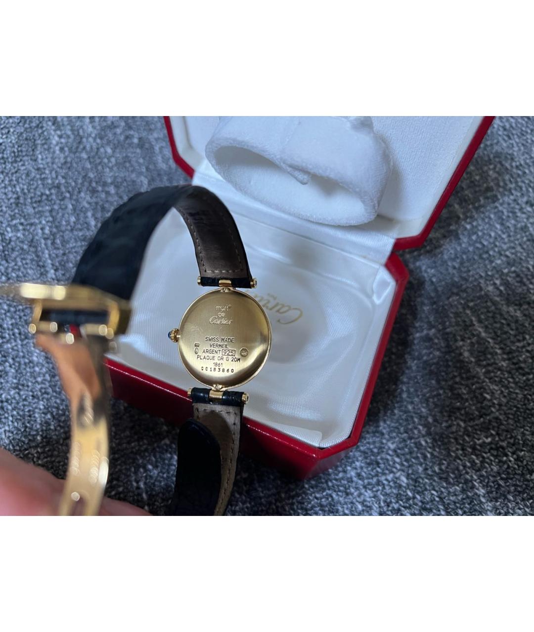 CARTIER Золотые серебряные часы, фото 3