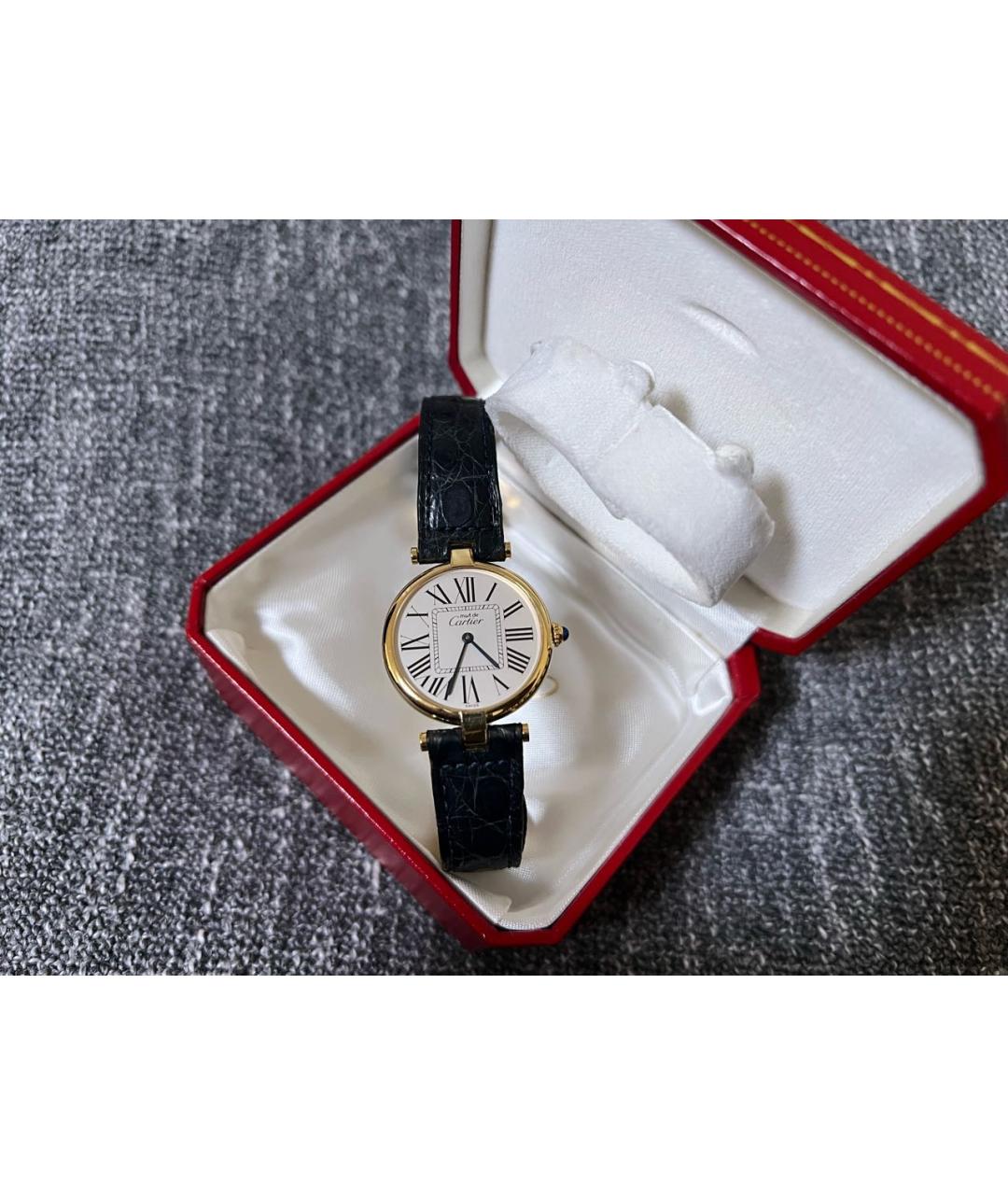 CARTIER Золотые серебряные часы, фото 4