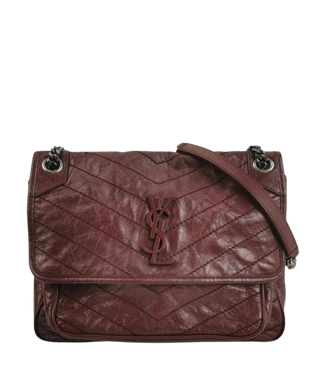 SAINT LAURENT Красная кожаная сумка через плечо, фото 1